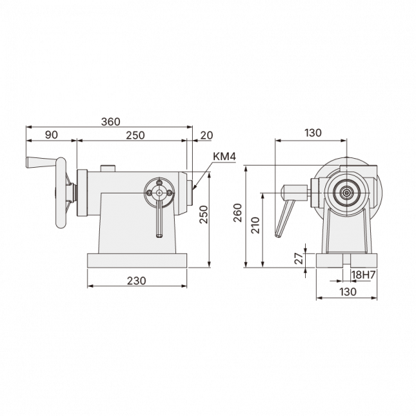 TM-210 ручная задняя бабка