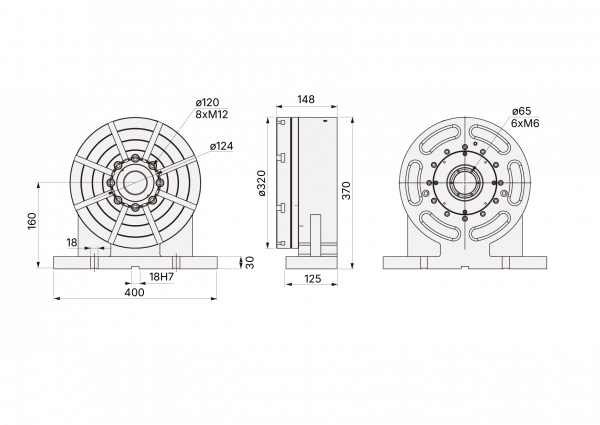 TR-320 задняя бабка с планшайбой