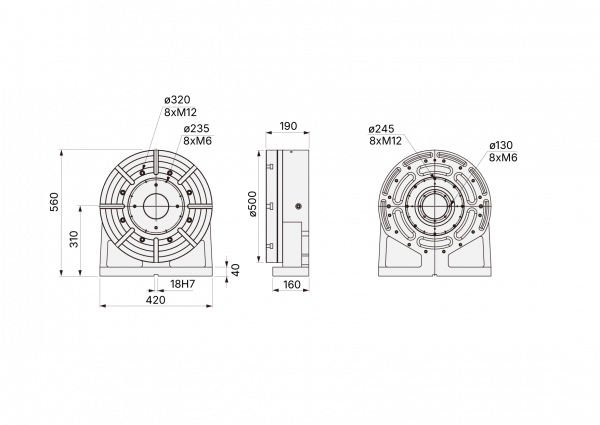 TR-500N задняя бабка с планшайбой