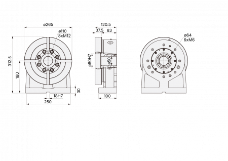 TR-265N задняя бабка с планшайбой